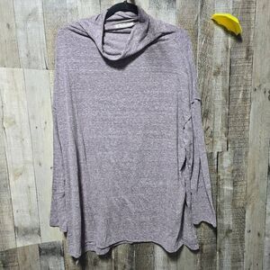 We The Free People Womens Long Sleeve Cowl Neck High Low Side Split Casual Sweat